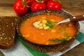 Sicilian Tomato Soup with White Beans. National Italian Cuisine Royalty Free Stock Photo