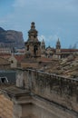 Sicilian town of Palermo skyline over roofs of historic building Royalty Free Stock Photo