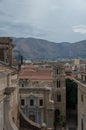 Sicilian town of Palermo skyline over roofs of historic building Royalty Free Stock Photo