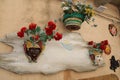 Sicilian wall decorations, Sicilian art, pottery, Sicilian handicrafts Royalty Free Stock Photo