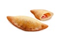 `Siciliana Fritta` Typical Sicilian Fried Dough with Tuma Cheese, Cooked Ham and Tomato Sauce