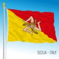 Sicily, flag of the region, Italy Royalty Free Stock Photo