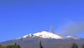 2019.11.27 Sicily. Italy. Etna volcano, snow during an eruptive phase.