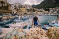 Sicily Italy Sicilian port of Castellammare del Golfo, amazing coastal village of Sicily island, province of Trapani Royalty Free Stock Photo