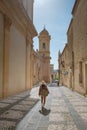 Sicily Italy, view of Noto old town and Noto Cathedral, Sicily, Italy. Royalty Free Stock Photo