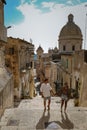 Sicily Italy, view of Noto old town and Noto Cathedral, Sicily, Italy. Royalty Free Stock Photo