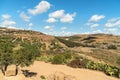 Sicily landscape, view from the Temples Valley Archaeological Park in Agrigento, Sicily Royalty Free Stock Photo