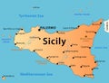 Sicily map Royalty Free Stock Photo