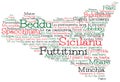 Sicily map made from Sicilian slang words