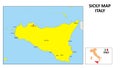 Sicily Map. State and district map of Sicily. Political map of Sicily with the major district