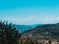 Sicily mountain landscape in Italy  a view from Taormina  landscape view of the sicilian hills Royalty Free Stock Photo