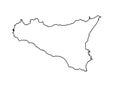 Sicily outline map country shape state symbol national borders