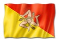 Sicily region flag, Italy Royalty Free Stock Photo