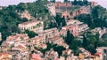 Sicily - Taormina aereal view with ancient greek theater
