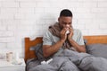 Sick African Man Suffering From Rhinitis At Home