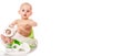 Sick baby constipation, colic, bloating, indigestion heartburn, digestion, pain, diarrhea. sitting on the potty with toilet paper