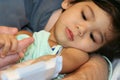 Sick baby in hospital Royalty Free Stock Photo