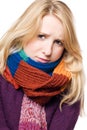 Sick beauty young woman in a scarf Royalty Free Stock Photo