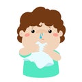 Sick boy runny nose . Royalty Free Stock Photo