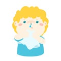 Sick boy runny nose . Royalty Free Stock Photo