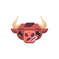 Sick Bull emoji flat icon