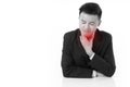 Sick businessman suffering sore throat Royalty Free Stock Photo