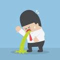 Sick businessman vomiting Royalty Free Stock Photo