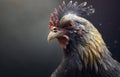 Sick chicken. Avian influenza bird flu concept created with Generative AI technology