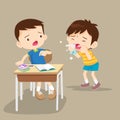 Coughing child to boy friend