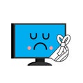 Sick computer. sore PC Emoji. Monitor in bandage. Vector illustration