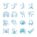 Sick and disease icons set