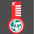 Sick Earth thermometer vector graphics