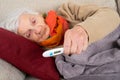 Sick elderly woman - fever
