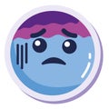 sick emoji blue comic