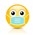 Sick emoji with flu mask Royalty Free Stock Photo