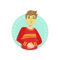 Sick Emotion Body Language Illustration