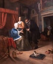 The sick girl, painting by Jan Steen