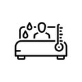 Black line icon for Sick, suffering and ill