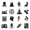 Sick & injury icons set illustration Royalty Free Stock Photo