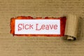 Sick leave medical disease illness workplace employee absence Royalty Free Stock Photo