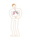 Sick lungs Anatomy of human disease. Diseased internal organ. Ac