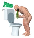 Sick Man Puke In Toilet Bowl Illustration