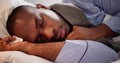 Sick Man Sleeping In Bed Royalty Free Stock Photo