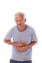 Sick old man suffering from diarrhea, indigestive problem Royalty Free Stock Photo