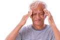 Sick old man suffering from headache, migraine Royalty Free Stock Photo