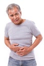 Sick old man suffering from stomachache, diarrhea, indigestive p Royalty Free Stock Photo