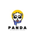 Sick panda mascot cartoon logo