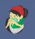 Sick People Vector Close UP