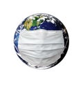 Sick planet earth in medical mask