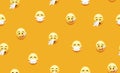 Sick. Seamless emoji pattern. Ill, flu, cold symptomps. Vector